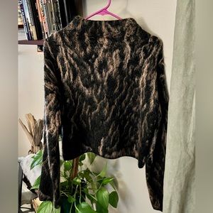 Max Mara Zebra Mock Neck Sweater